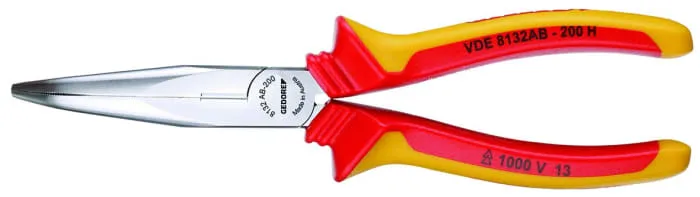 Gedore 1552147 Long Nose Pliers, 200 mm Overall, Straight Tip, 70,5mm Jaw