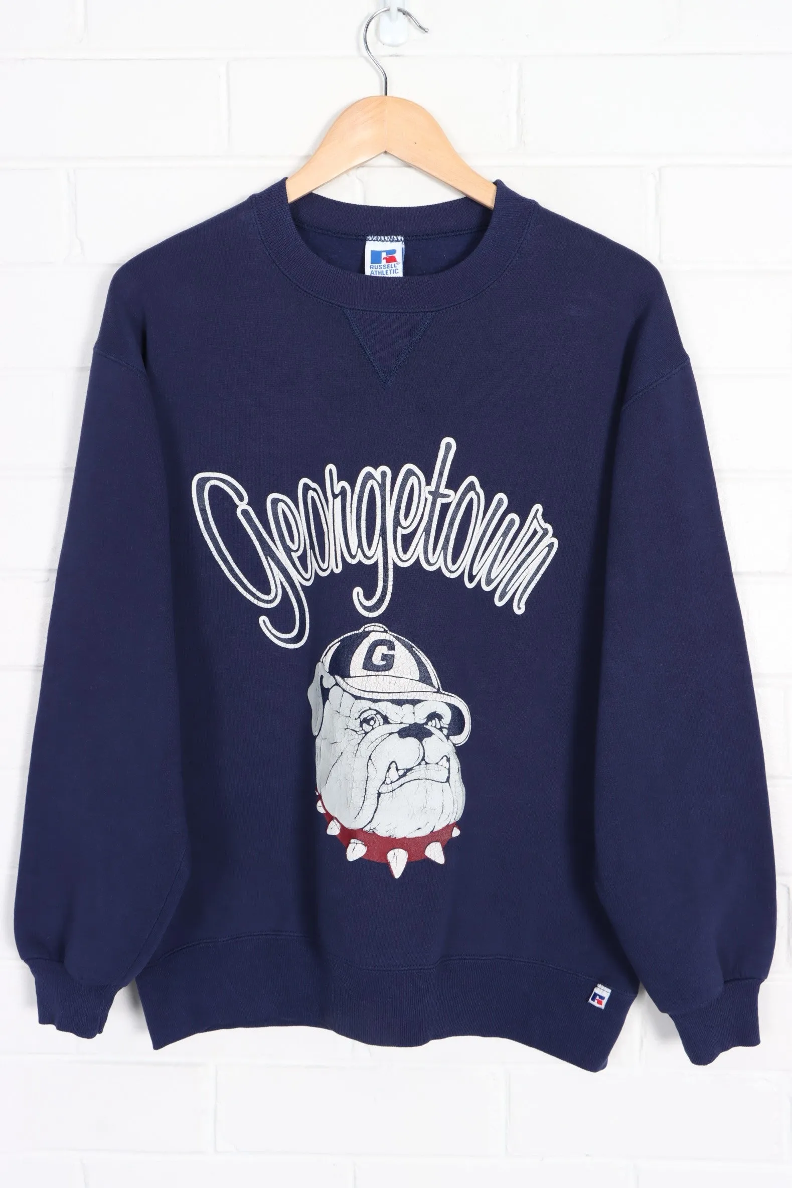 Georgetown Hoyas Bulldog RUSSELL ATHLETIC Sweatshirt USA Made (M-L)