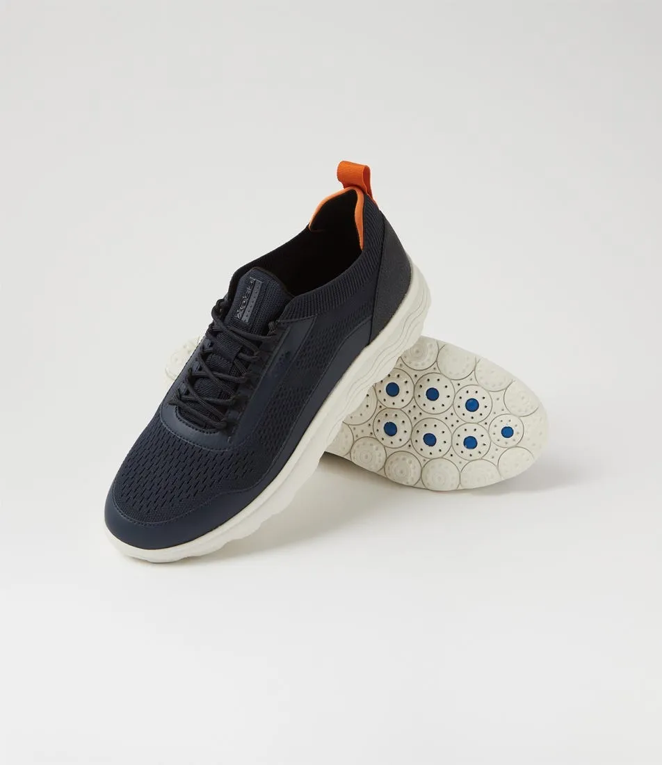 GEOX U Spherica A Dark Navy Knit Sneakers