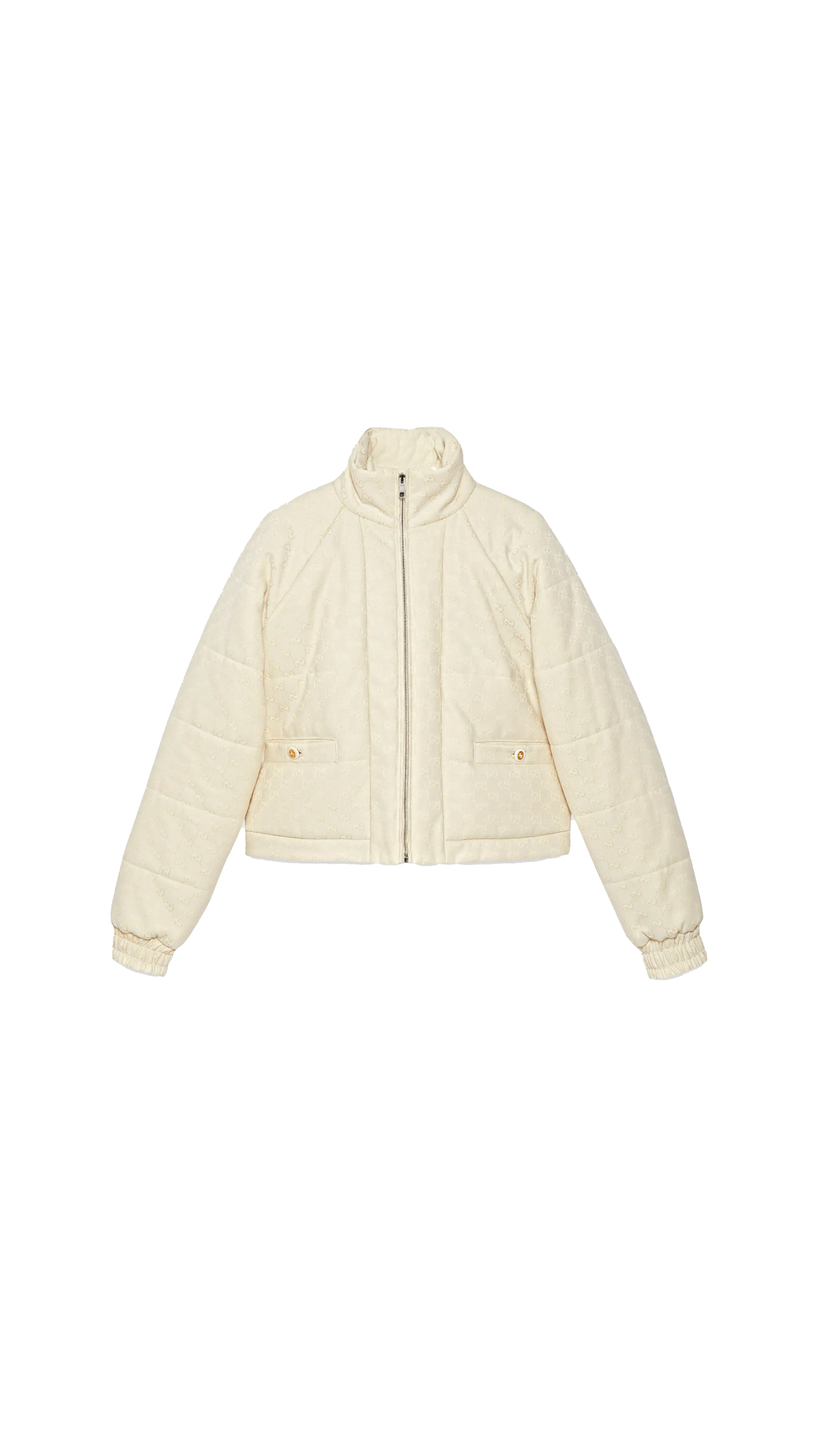 GG Canvas Bomber Jacket - Cream