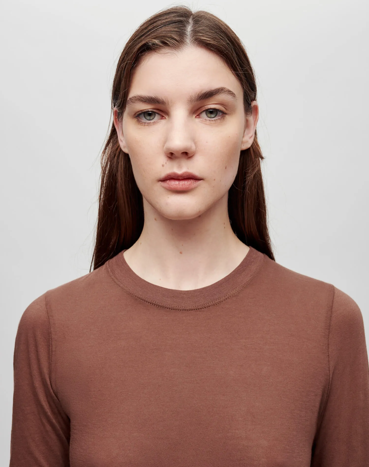 Hanes Sheer Long Sleeve Tee - Espresso