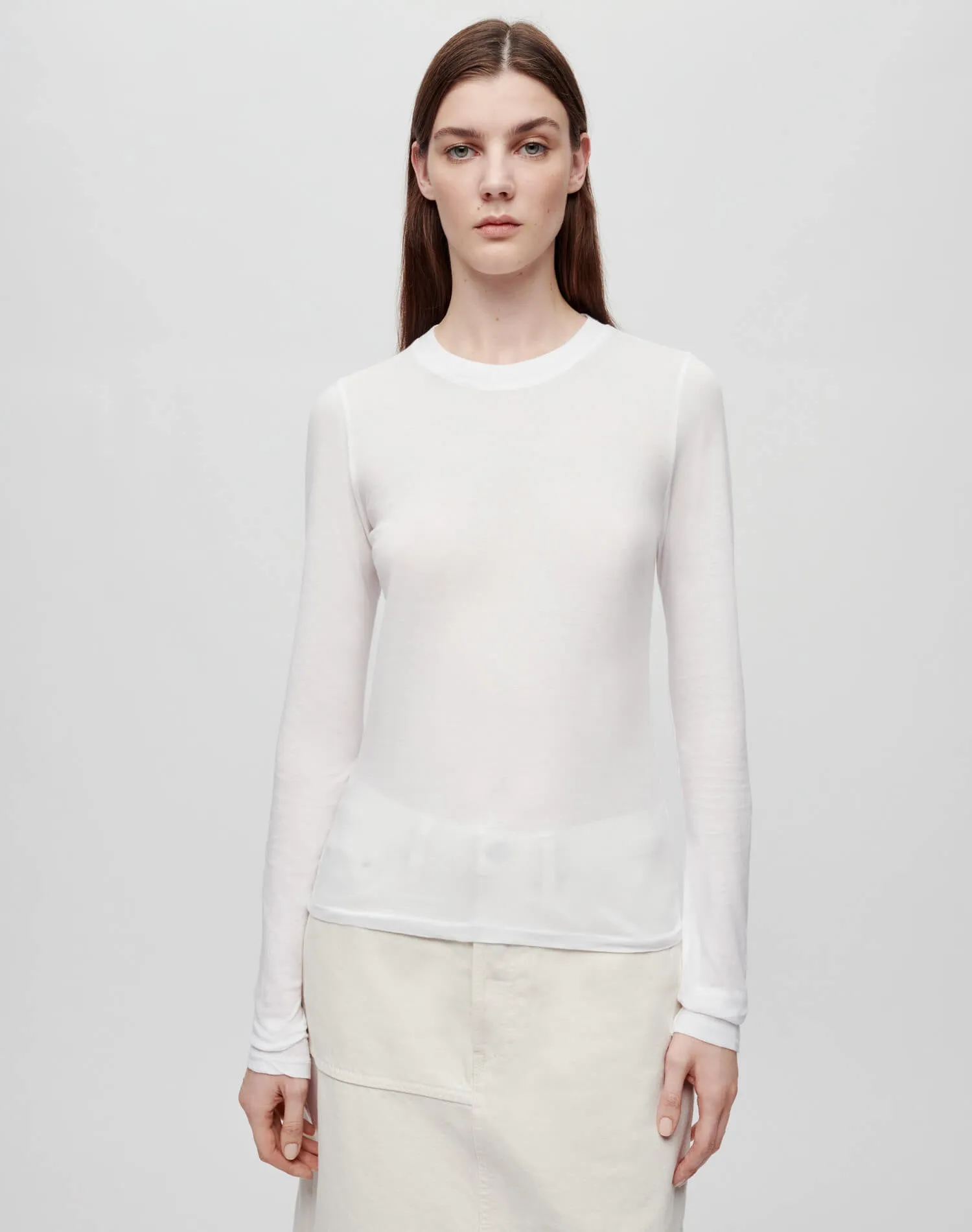 Hanes Sheer Long Sleeve Tee - Optic White