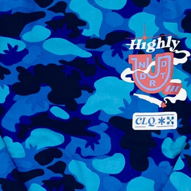 HIGHLY UNDRTD Highly U Camo Graphic Sweatshirt - Camo Blue