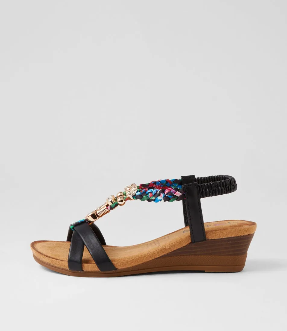 I LOVE BILLY Serther Black Multi Sandals