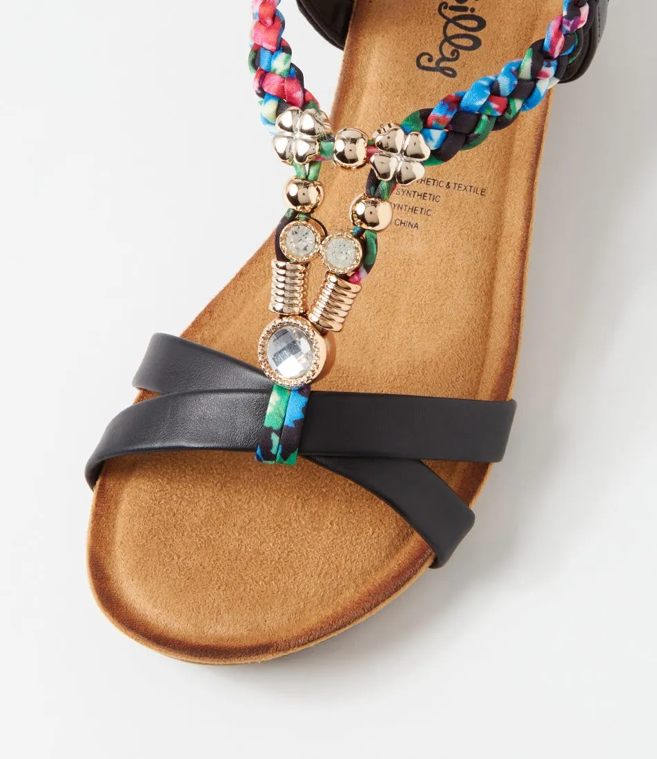 I LOVE BILLY Serther Black Multi Sandals