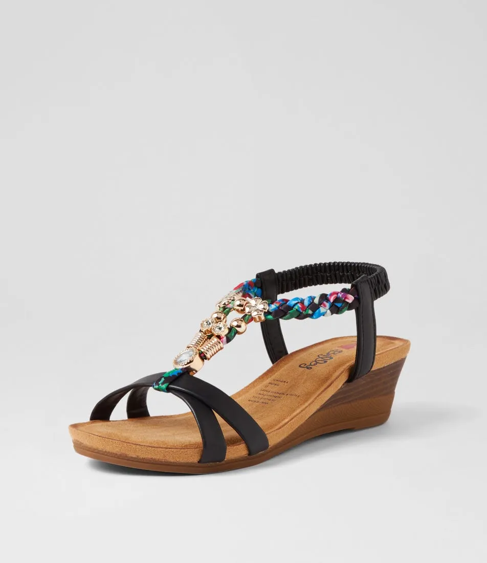 I LOVE BILLY Serther Black Multi Sandals