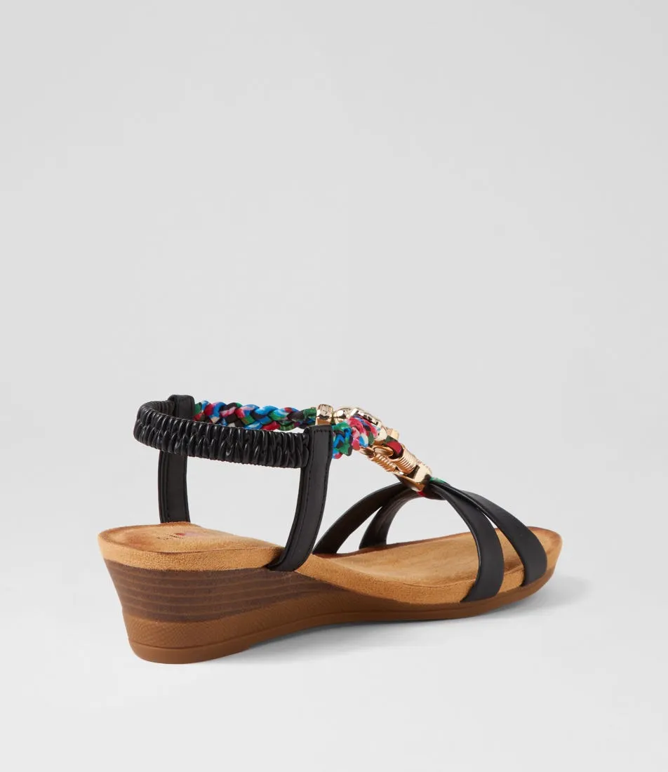 I LOVE BILLY Serther Black Multi Sandals