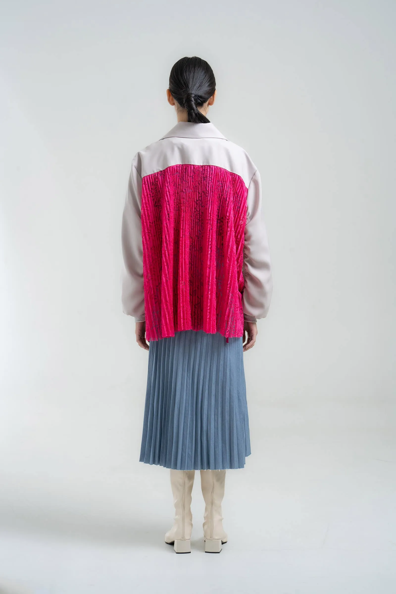 Ivory & Pink Helena Outer with Back Pleats