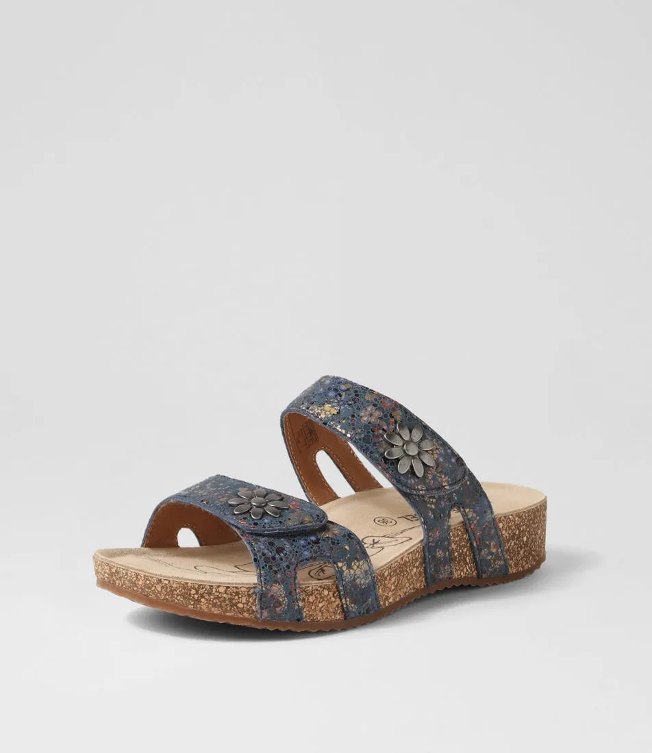 JOSEF SEIBEL Tonga 04 Ocean Multi Leather Sandals