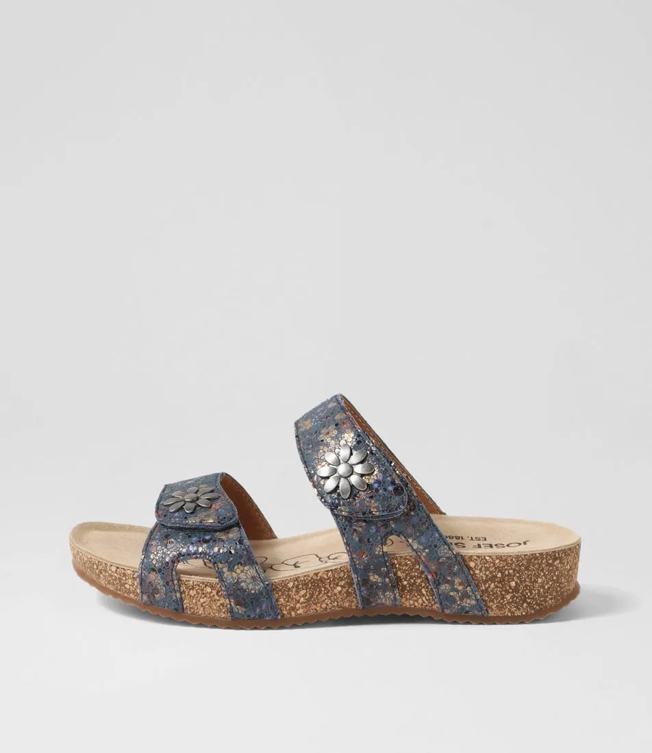 JOSEF SEIBEL Tonga 04 Ocean Multi Leather Sandals