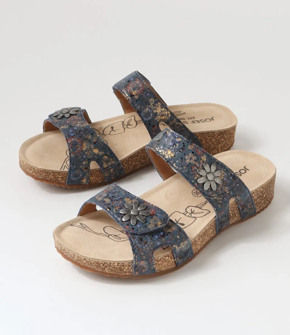 JOSEF SEIBEL Tonga 04 Ocean Multi Leather Sandals