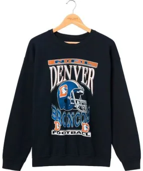 Junk Food Nfl Unisex Denver Broncos Helmet Flea Market Crew Fleece Sweatshirt