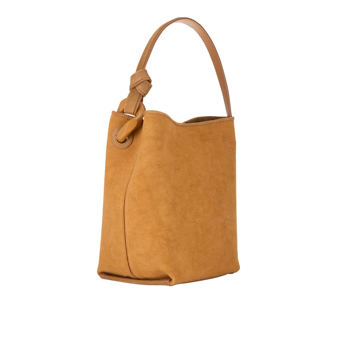 JW ANDERSON Corner Suede Bucket Tote - Caramel