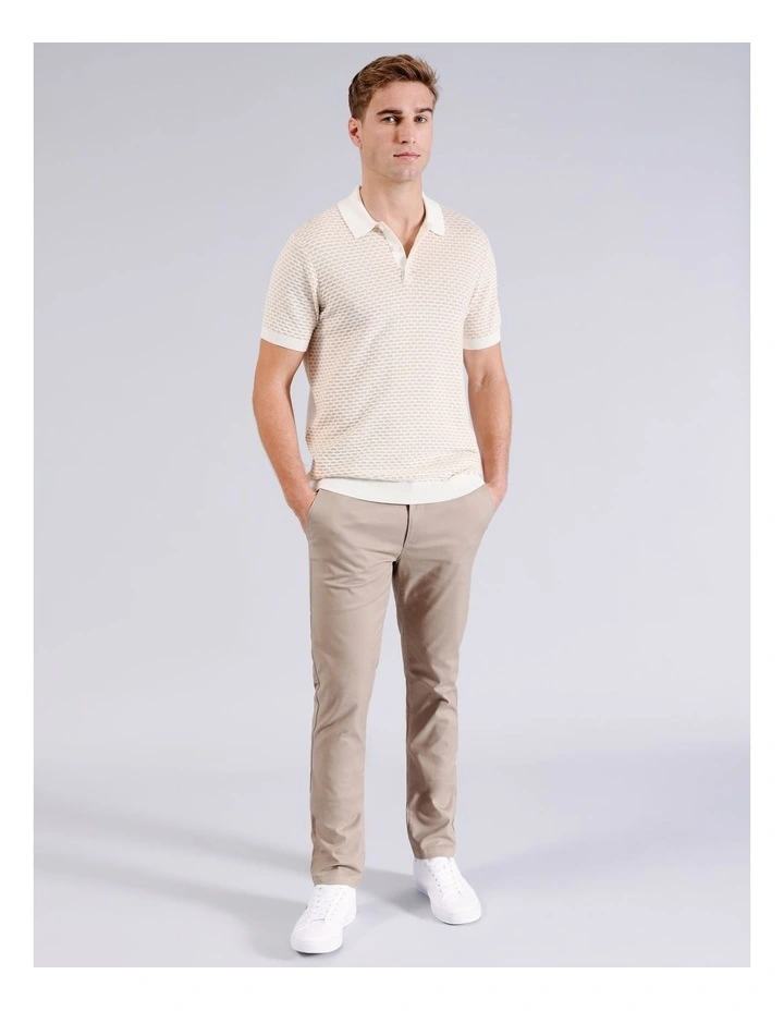 Kieran Knit Polo in Ivory