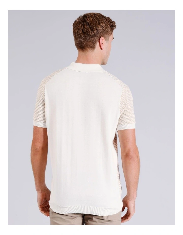 Kieran Knit Polo in Ivory