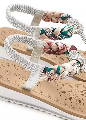 LASCANA Elastic Straps with Gemstones Sandals | Grattan