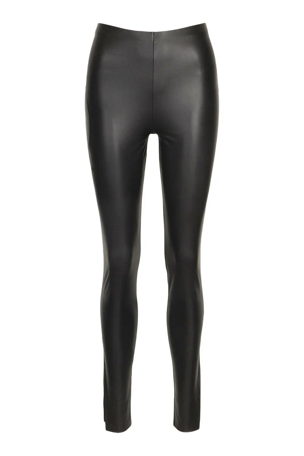 Leggings | High Waisted Wet Look Split Hem Leggings | boohoo