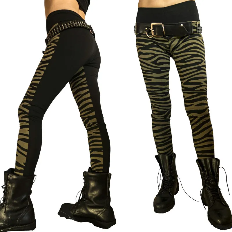 Leggings Punk bicolor zebra