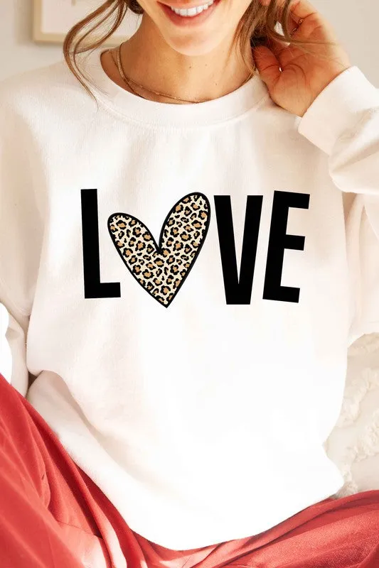 LEOPARD LOVE VALENTINE GRAPHIC SWEATSHIRT