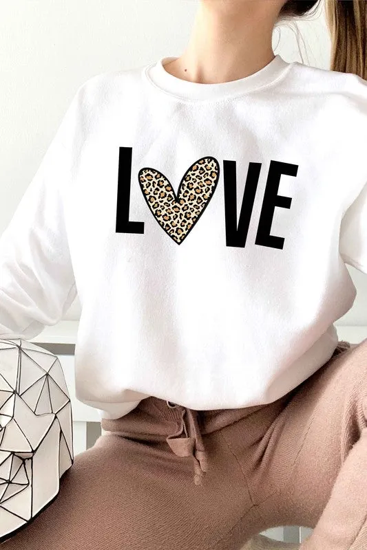 LEOPARD LOVE VALENTINE GRAPHIC SWEATSHIRT