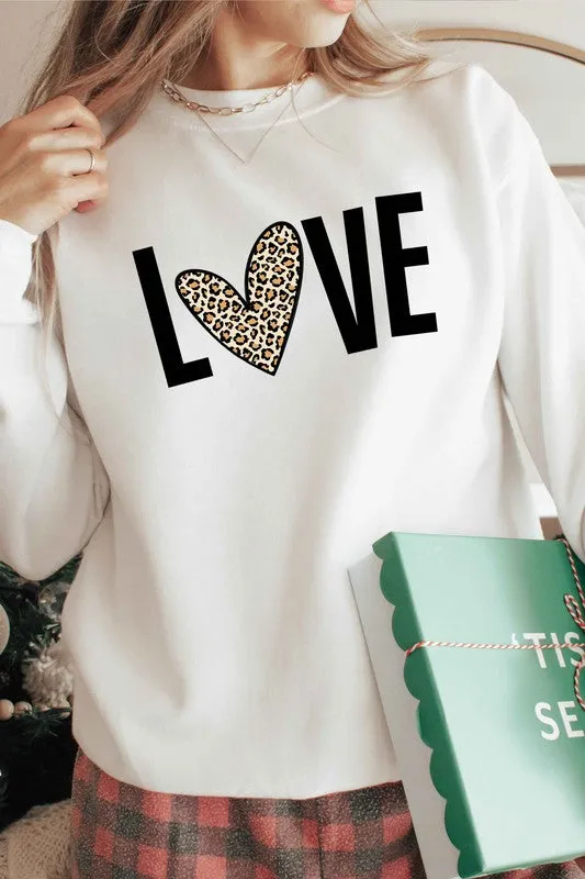 LEOPARD LOVE VALENTINE GRAPHIC SWEATSHIRT