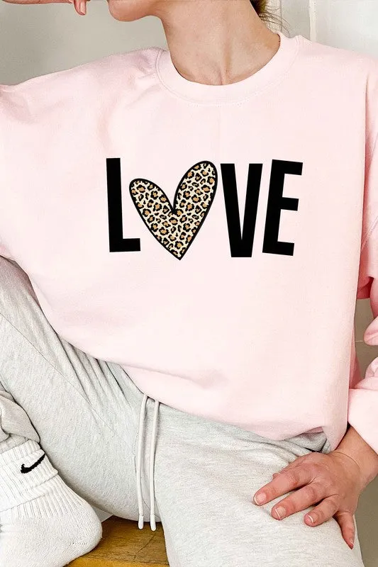 LEOPARD LOVE VALENTINE GRAPHIC SWEATSHIRT