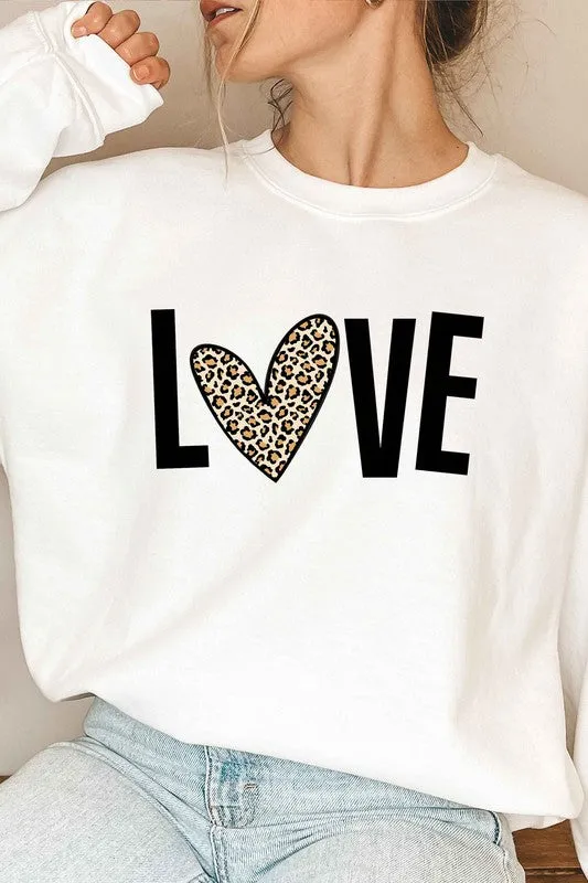 LEOPARD LOVE VALENTINE GRAPHIC SWEATSHIRT