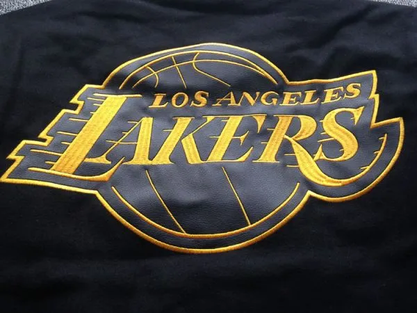 Los Angeles Lakers Bomber Jacket All Black Retro with Gold Embroidery