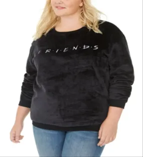 Love Tribe Women's Friends Plush Sweatshirt Black Size 2X