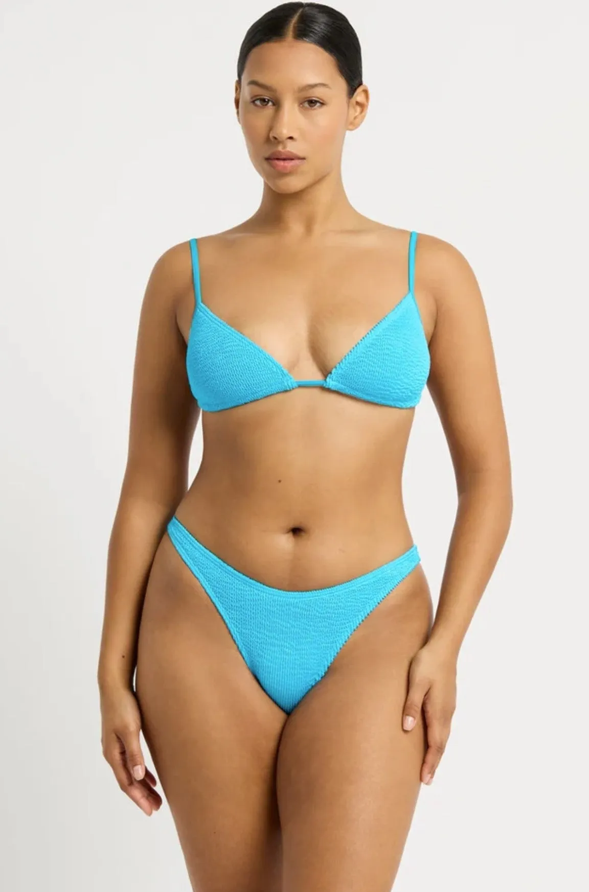 Luana Triangle Bikini Top in Cyan