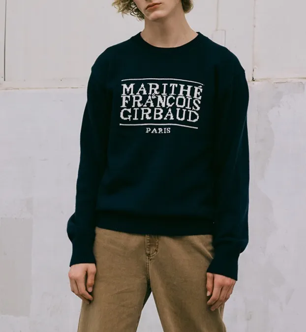 Marithe + Francois Girbaud  |[MARITHE]★CLASSIC LOGO KNIT PULLOVER