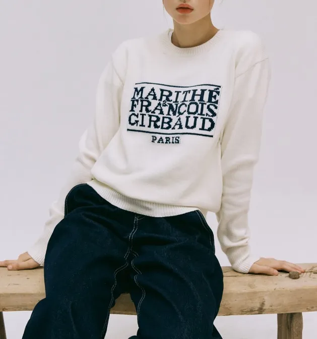 Marithe + Francois Girbaud  |[MARITHE]★CLASSIC LOGO KNIT PULLOVER