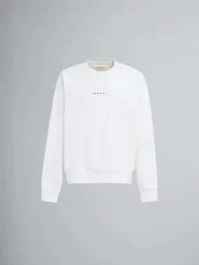 MARNI  |White organic cotton sweatshirt with mini logo