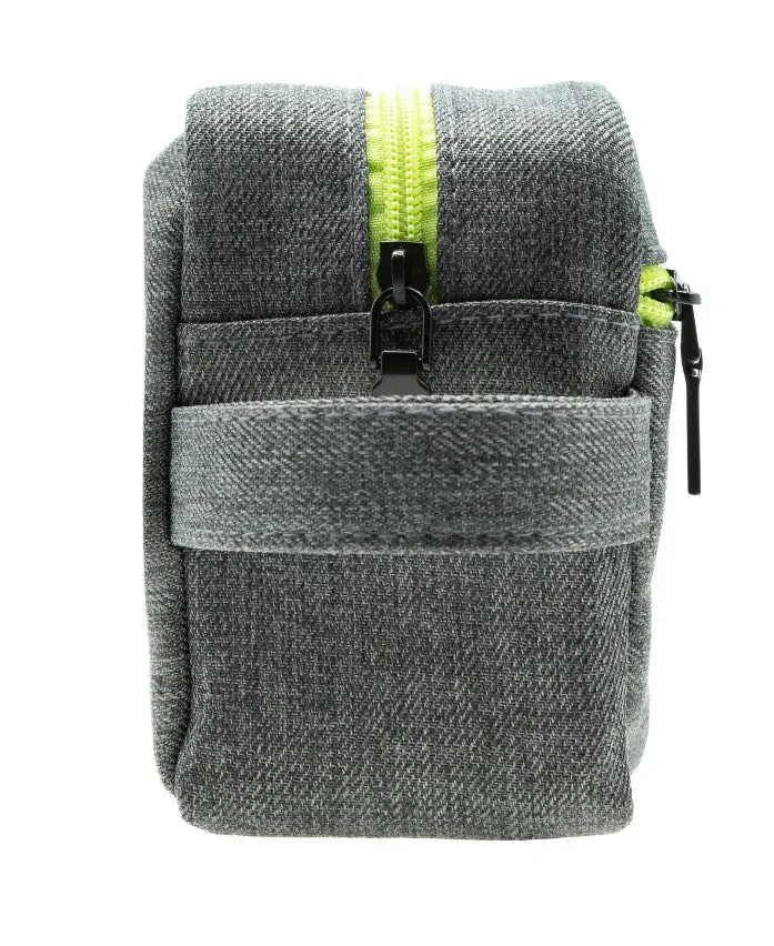 Men's Grey Textured Dopp Kit with Color Zipper