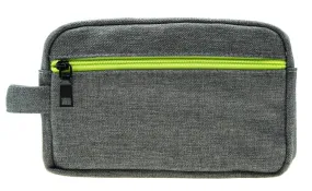 Men's Grey Textured Dopp Kit with Color Zipper