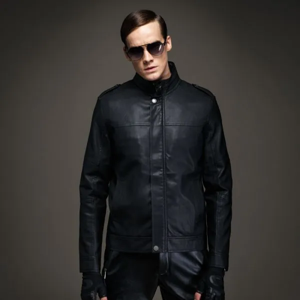 Men's Classic Smooth Leather Biker Jacket