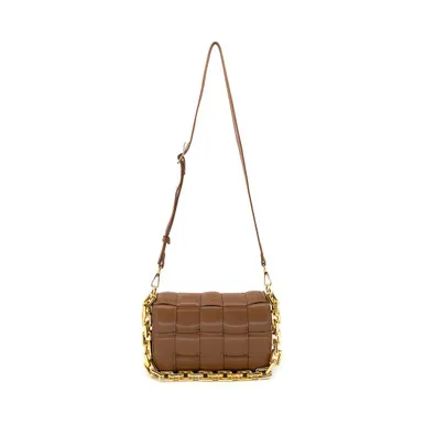 Monkee's Jewelry & Accessories Quilted Rectangle Crossbody- Tan