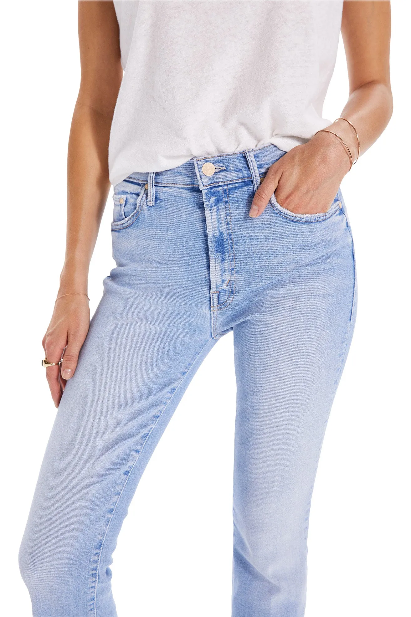 MOTHER The Insider Crop Step Fray Denim in Limited Edition