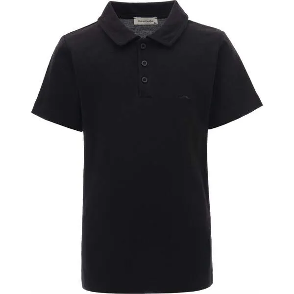 Moustache Solid Logo Polo, Black