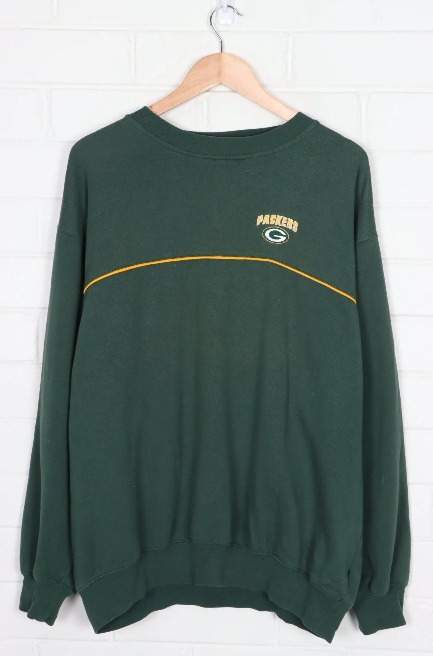 NFL Green Bay Packers Stripe Embroidered Logo Sweatshirt (XL)