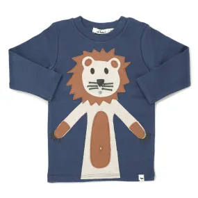 oh baby! Long Sleeve Tee Large Lion Sand - Denim