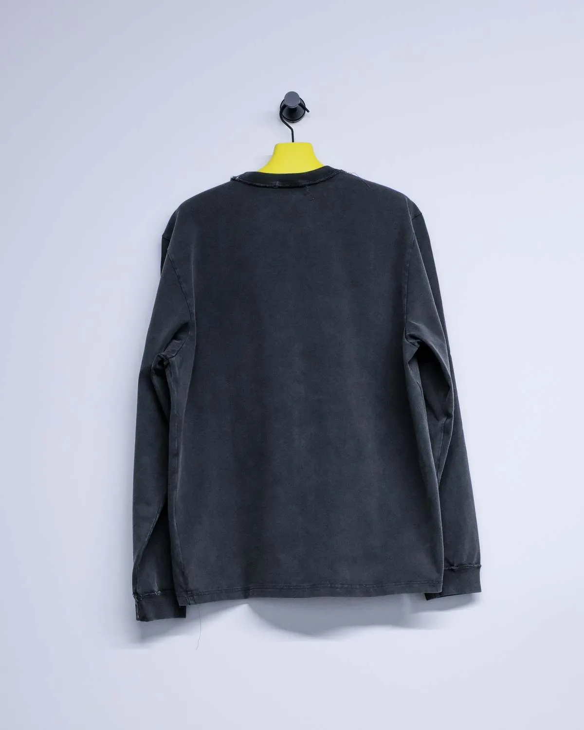 Old Dye Cotton Big Long Sleeve Tee - Black