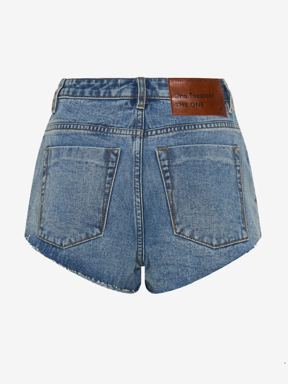 Oneteaspoon - Short in denim a taglio vivo