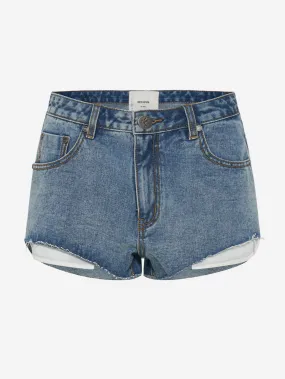 Oneteaspoon - Short in denim a taglio vivo