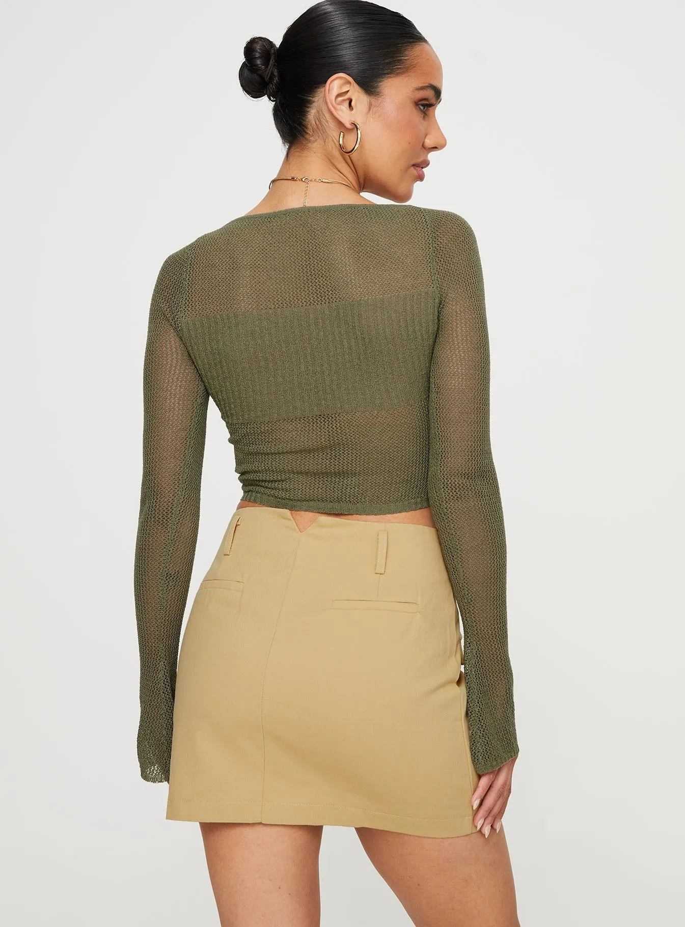 Oritz Cargo Mini Skirt Beige