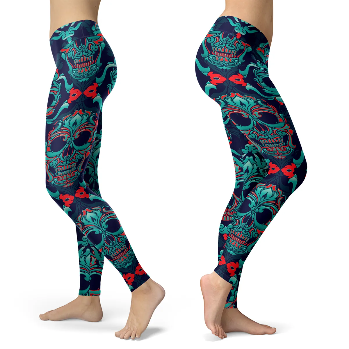 Ornamental Sugar Skull Leggings