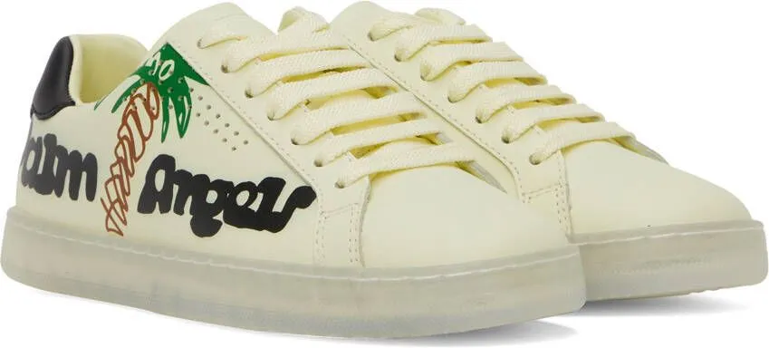 Palm Angels Yellow Palm One Sketchy Logo Sneakers