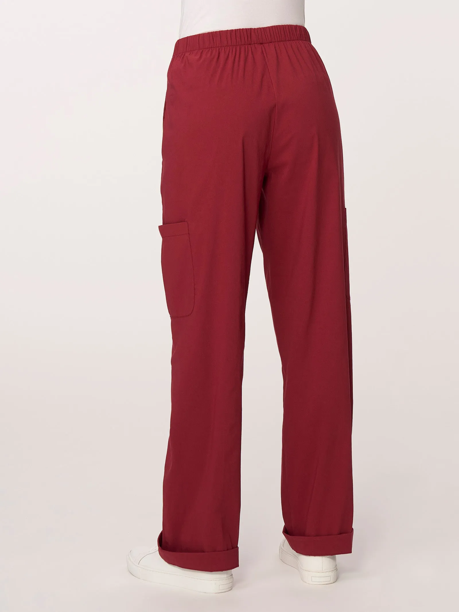 Pantalone ampio cargo in tessuto Super Fresh - Tibetan Red