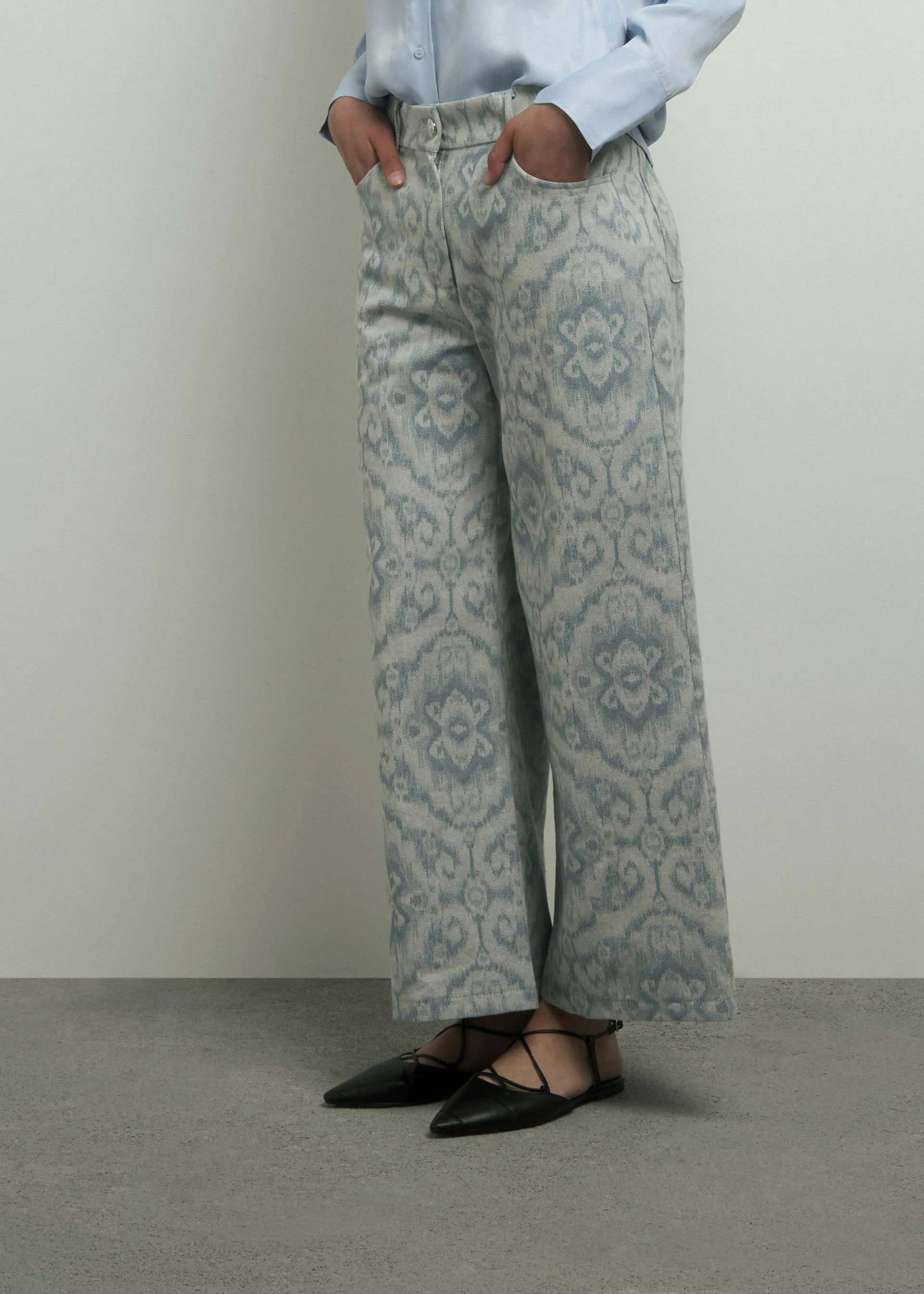 Pantaloni effetto denim