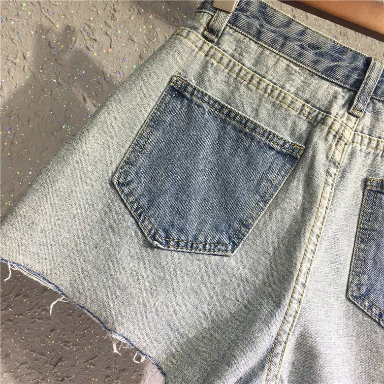 Patchwork Inside Out Denim Short